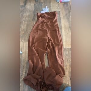 Women's High-Waisted Brown Pants
